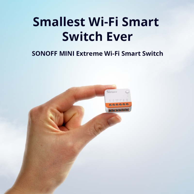 Sonoff Mini R4 WiFi Έξυπνος Διακόπτης, 10A, 100-240V AC, απόσταση οπών εγκατάστασης 42 mm, PC περίβλημα, ζωή 100000 ωρών