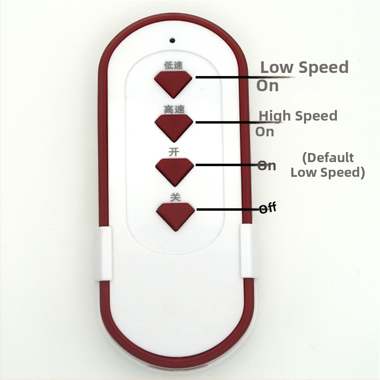Ασύρματος διακόπτης ελέγχου για αγωγικό ανεμιστήρα, δύο ταχύτητες, 220V, θερμοκρασία λειτουργίας -20…85°C