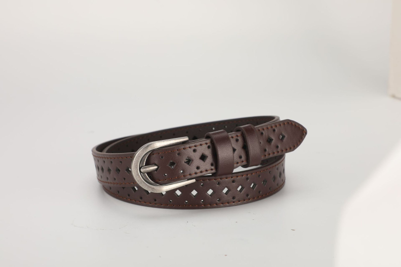 Centură pentru femei din PU, cataramă din aliaj cu închidere cu pin, lățime sub 2 cm, stil vintage-literar retro