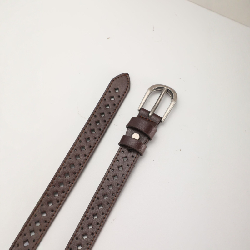 Centură pentru femei din PU, cataramă din aliaj cu închidere cu pin, lățime sub 2 cm, stil vintage-literar retro