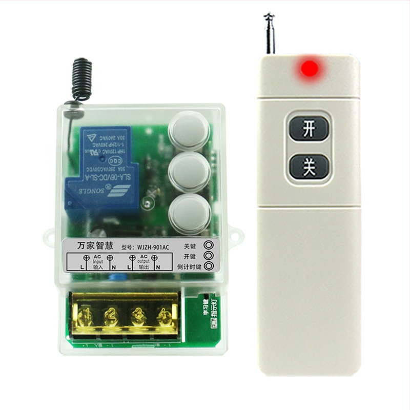 Vezeték nélküli távirányítós kapcsoló vízpumpához, egycsatornás, 220V, 433MHz, 3000 m hatótáv, 30A