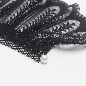 Csipkés, kétszintes hamis ujj, hímzett poliészter-gyapot anyagú kiegészítő