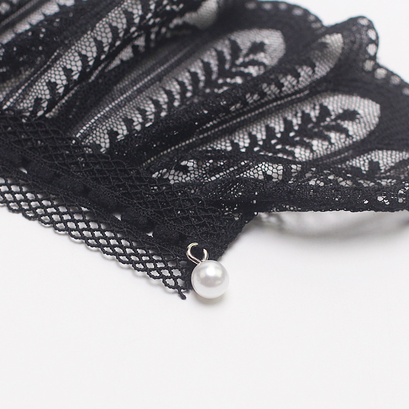 Csipkés, kétszintes hamis ujj, hímzett poliészter-gyapot anyagú kiegészítő