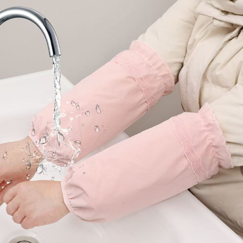 Manșete impermeabile pentru bucătărie, stil coreean pentru femei, lungi, imprimeu floral tie-dye, rezistente la pete și ulei