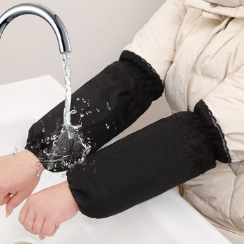 Manșete impermeabile pentru bucătărie, stil coreean pentru femei, lungi, imprimeu floral tie-dye, rezistente la pete și ulei