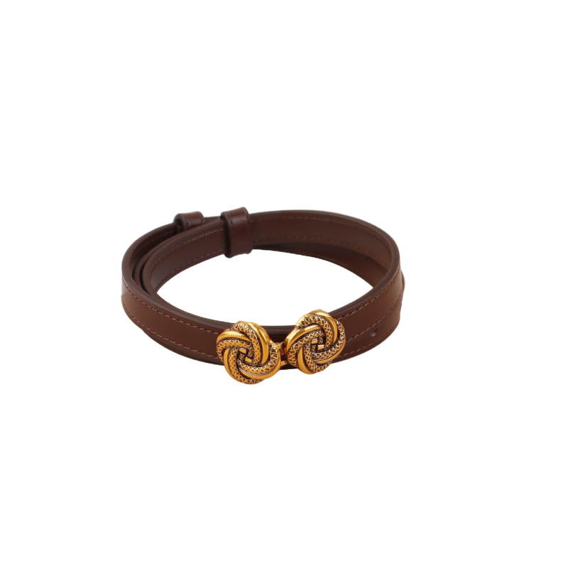 Vintage bőröv zink ötvözetű csattal, kézzel készített első réteg borjúbőrből, retro irodalmi stílus