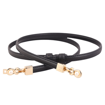 Női vékony valódi bőrből készült öv ötvözet csattal, kampózár, szélesség 2 cm alatt, gyémánt-díszítéssel