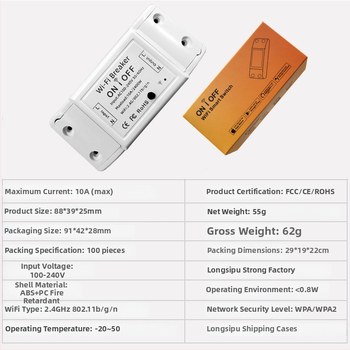 WiFi inteligentný retrofit prepínač, ovládanie cez aplikáciu a hlas, 100-240 V AC, 10 A, PC plameňovo odolný panel, meďová doska fosfor bronz