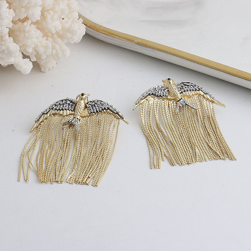 Fém deréklánc ruhához, retro madármotívummal és függőleges csíkokkal — anyag: fém; csatanyag: általános célú; zárás: általános célú; eredet: Jinhua; év/szezon: 2023 nyár