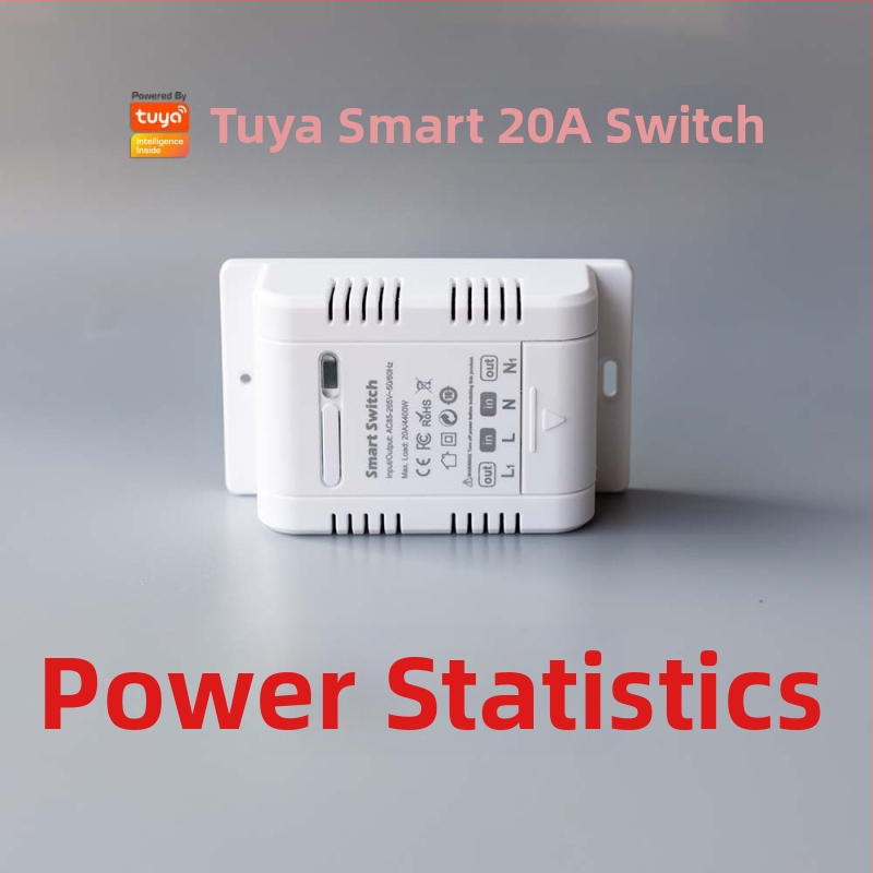 Smart WiFi spínač s hlasovým diaľkovým ovládaním a meraním energie, 20A vysoký výkon, 110-240V AC