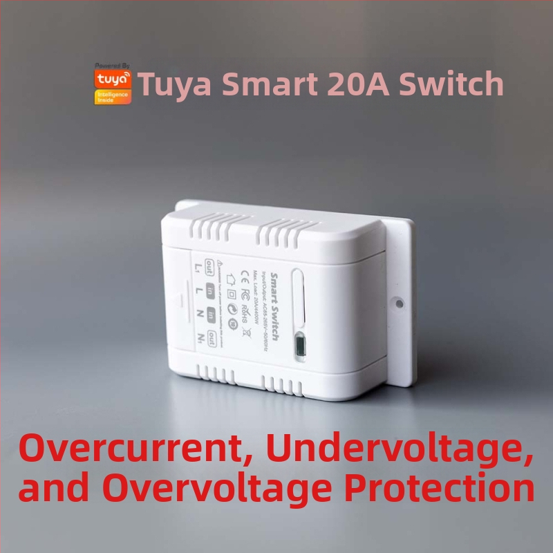 Smart WiFi spínač s hlasovým diaľkovým ovládaním a meraním energie, 20A vysoký výkon, 110-240V AC