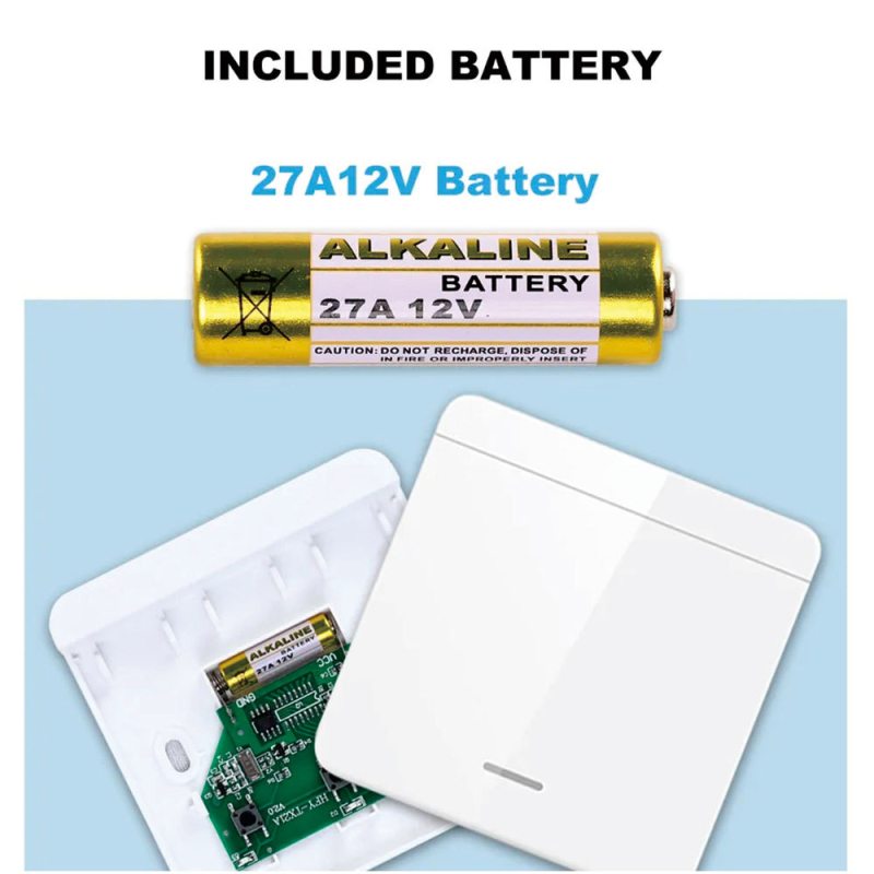 Ασύρματος Διακόπτης Ελέγχου RF433, Ασύρματο Πάνελ Τοίχου, Διπλός Έλεγχος, Χωρίς Καλώδια