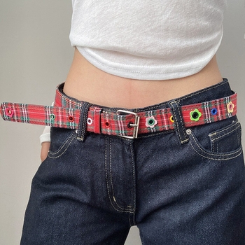 Uniszex retro deréköv, vászon szövésű, kockás mintával, nyár 2025