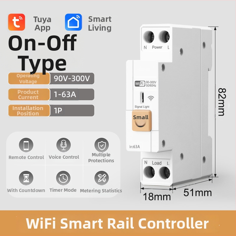 WiFi riadiaci prepínač s diaľkovým bezdrôtovým ovládaním, montážna vzdialenosť 118×72 mm, ABS panel, napätie AC220-240V, prúd 5A