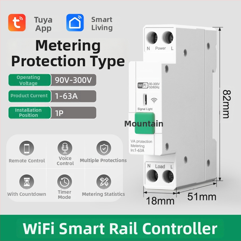 WiFi riadiaci prepínač s diaľkovým bezdrôtovým ovládaním, montážna vzdialenosť 118×72 mm, ABS panel, napätie AC220-240V, prúd 5A