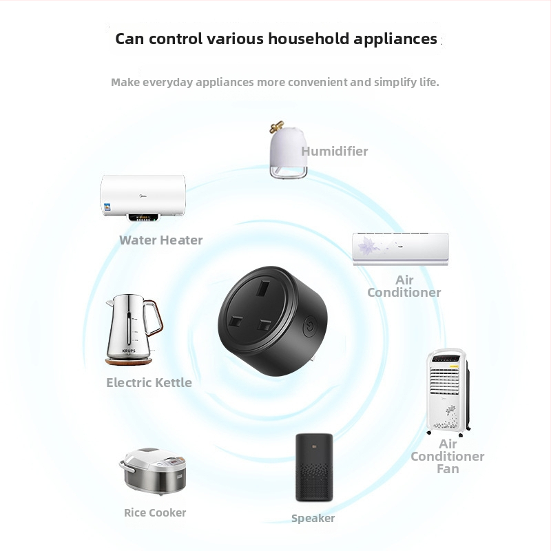 UK štandardná WiFi inteligentná zásuvka, ovládanie cez aplikáciu, 16A, 110-240V rozsah, 3500W, hmotnosť 84 g
