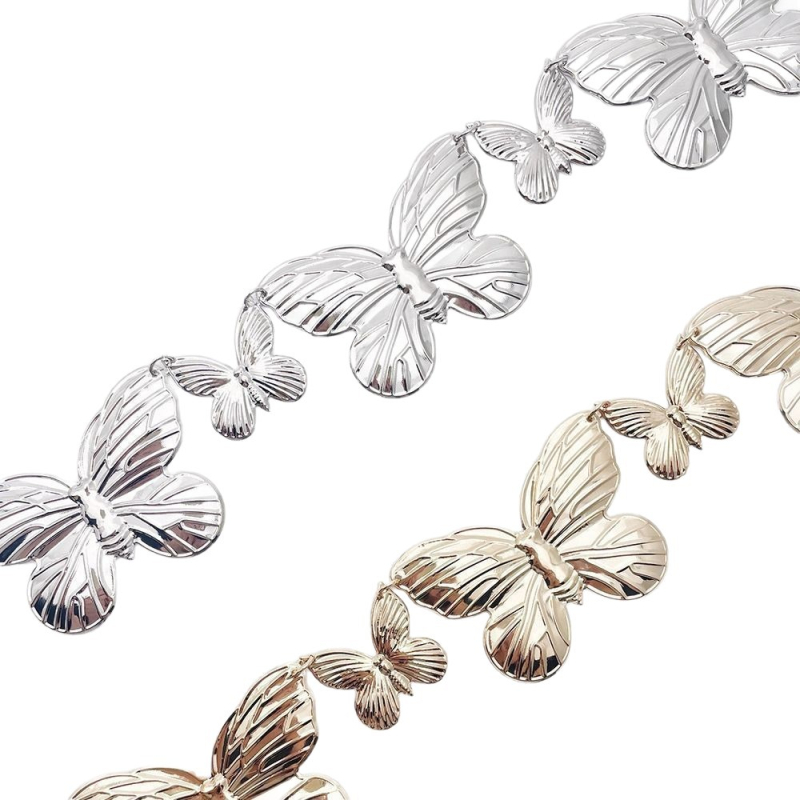 Pillangó deréklánc, fém, etnikai stílus, 110 cm hosszú, 3 cm széles, nőknek