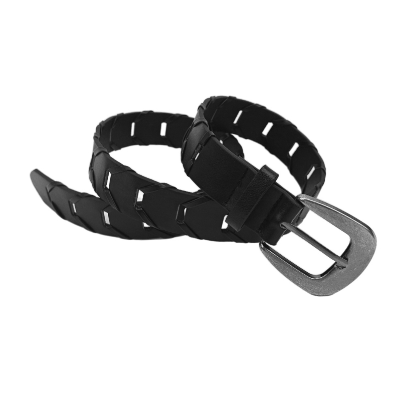 PU öv ötvözet csattal, tűs csat, üreges dizájn, sokoldalú stílus