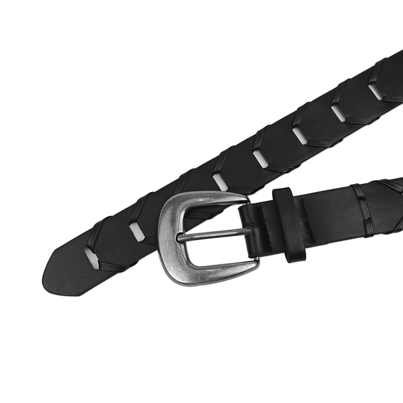 PU öv ötvözet csattal, tűs csat, üreges dizájn, sokoldalú stílus