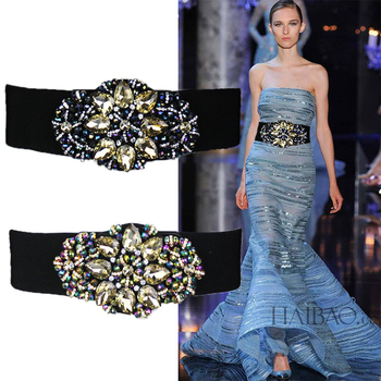 Pojas za struk s kristalima i elastikom – elegantan dekorativni dodatak za odrasle žene; materijal: drugi; pogodan za proljeće, ljeto, jesen i zimu.