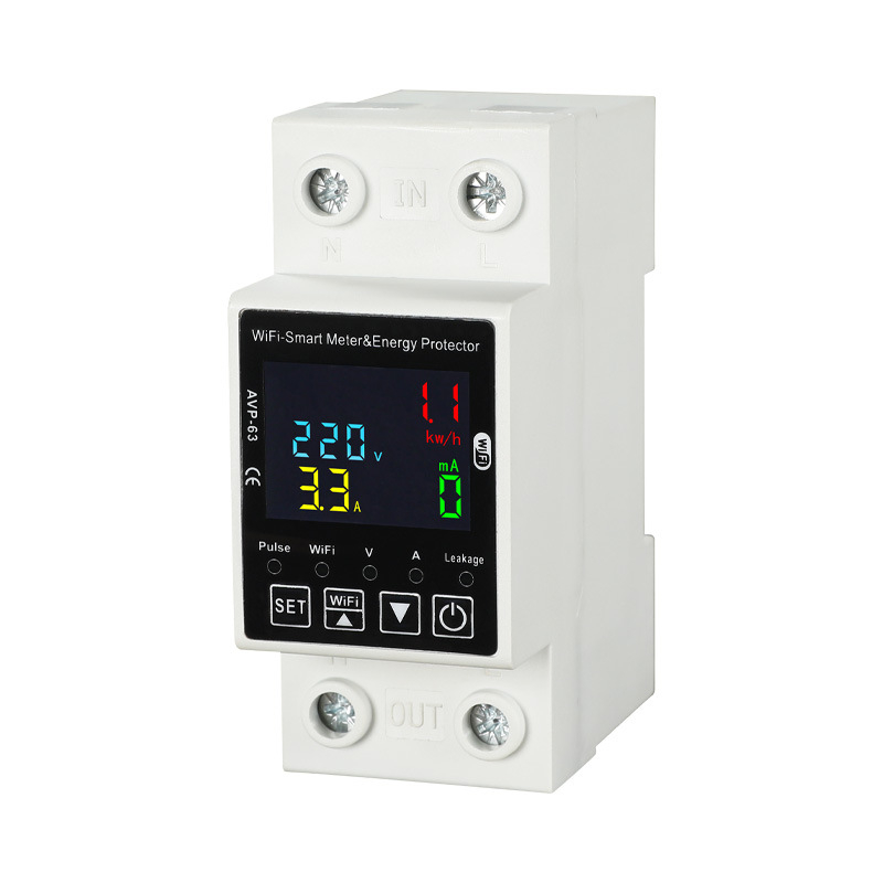 Fangke WiFi daljinski uređaj za zaštitu napajanja – zaštita od prenaponskog, podnaponskog, pretovarenja i curenja struje, vremenski ponovni spoj – 63 A