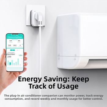 Chytrá zásuvka pre klimatizáciu — 16A, AC110/250V, 2200W, meďové telo, 89 g