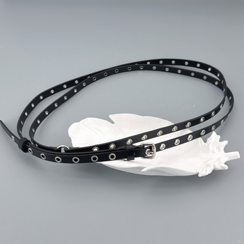 Tanki remen od prave kože s dvostrukim čvorom, dodatak za haljinu, kopča od legure, širina <2 cm, Guangzhou proizvedeno