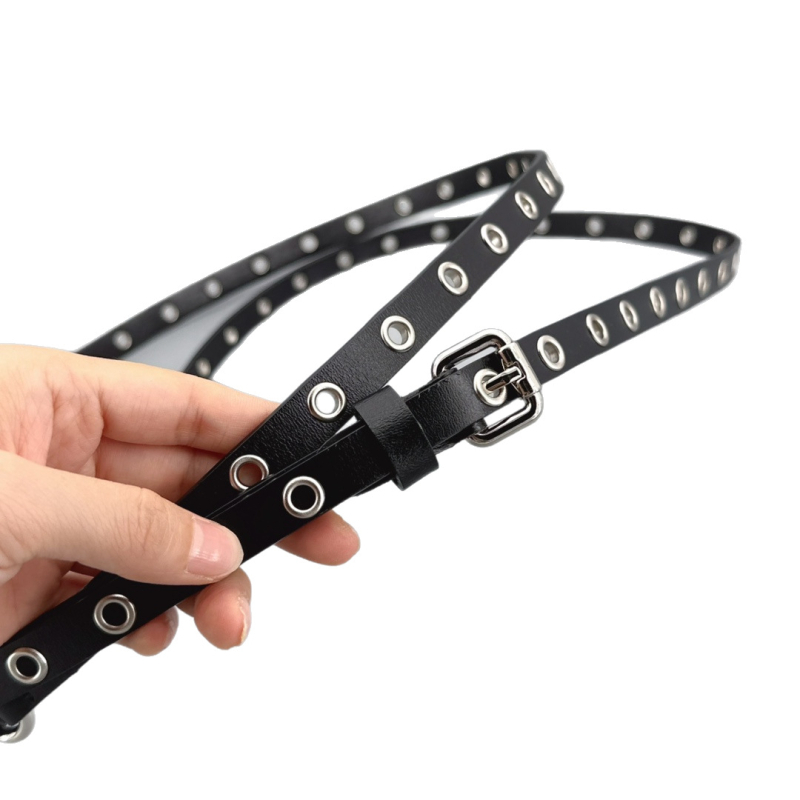 Tanki remen od prave kože s dvostrukim čvorom, dodatak za haljinu, kopča od legure, širina <2 cm, Guangzhou proizvedeno