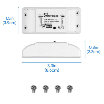 Μονός διακόπτης απομακρυσμένου ελέγχου, -15°C έως 80°C, για λαμπτήρες και μικρές οικιακές συσκευές με ευφυή αναβάθμιση, CE, FCC, ROSH πιστοποιημένο