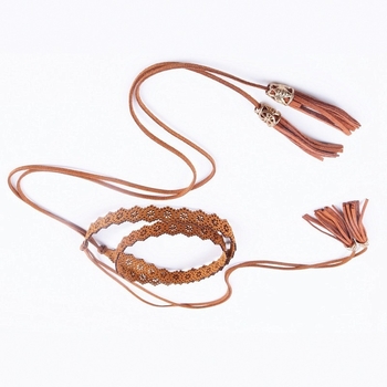 Pojas za struk s resicama i čvorom, tkanina, kopča čvora, uska širina <2 cm, svestrani modni pojas