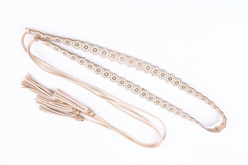 Pojas za struk s resicama i čvorom, tkanina, kopča čvora, uska širina <2 cm, svestrani modni pojas