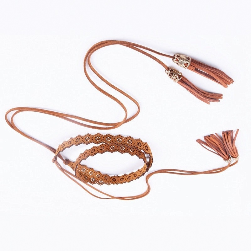 Pojas za struk s resicama i čvorom, tkanina, kopča čvora, uska širina <2 cm, svestrani modni pojas