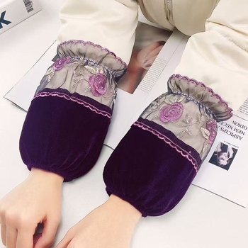 Set velvet rukava s florálnim uzorkom, otporan na mrlje, izvezen, za odrasle