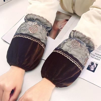 Set velvet rukava s florálnim uzorkom, otporan na mrlje, izvezen, za odrasle