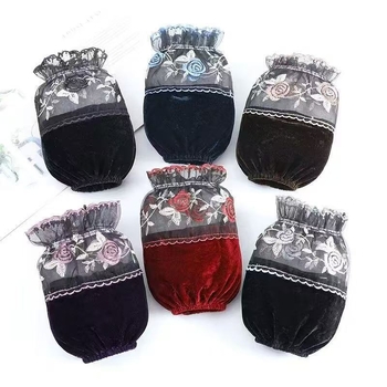 Set velvet rukava s florálnim uzorkom, otporan na mrlje, izvezen, za odrasle