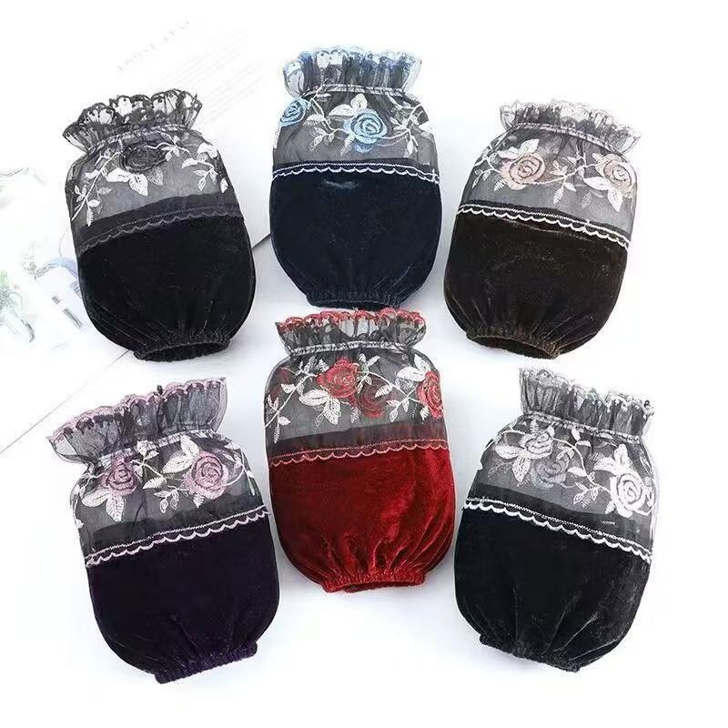 Set velvet rukava s florálnim uzorkom, otporan na mrlje, izvezen, za odrasle