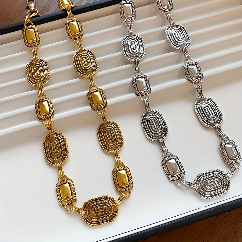 Metalni kaiš za struk za žene, etnički stil, dužina 115 cm, širina 2,8 cm, sladak i cool stil, proljeće 2025