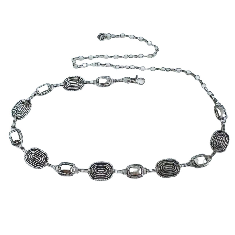 Metalni kaiš za struk za žene, etnički stil, dužina 115 cm, širina 2,8 cm, sladak i cool stil, proljeće 2025