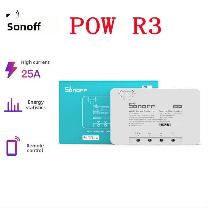 SONOFF POW R3 bežični prekidač napajanja – 100–240V AC, 50/60 Hz, do 5 kW, neograničen domet daljinskog upravljanja