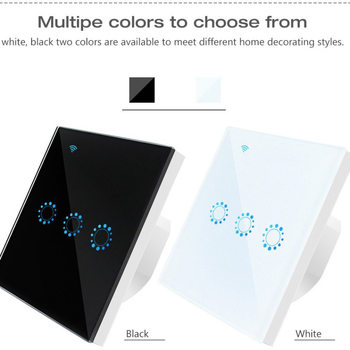 KINGART WiFi Έξυπνος Αφής Διακόπτης, 90-250VAC, 60 mm οπή τοποθέτησης, πάνελ από tempered γυαλί, ζωή 100000 κύκλων