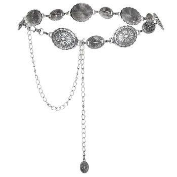 Metalni kaiš za struk za žene, duljina 125 cm, širina 4 cm, jednostruki krug, etnički stil.