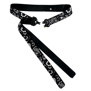 Hip-Hop kaiš s motivom kešu cvijeta i lančića za hlače, dvostruki sloj, platno, kopča od legure, gradski stil