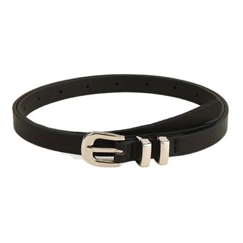 Ženski remen od PU kože s aluminijskom kopčom, kopča na snap, uska širina (<2 cm), elegantan poslovni stil