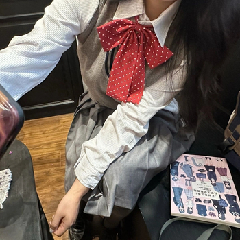 Leptir-mašna s točkicama, unisex japanskog stila ukras za ovratnik cvijet, 90% poliester