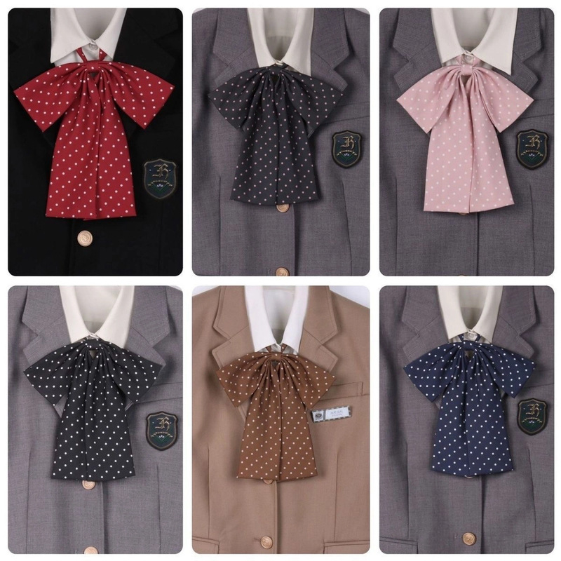 Leptir-mašna s točkicama, unisex japanskog stila ukras za ovratnik cvijet, 90% poliester