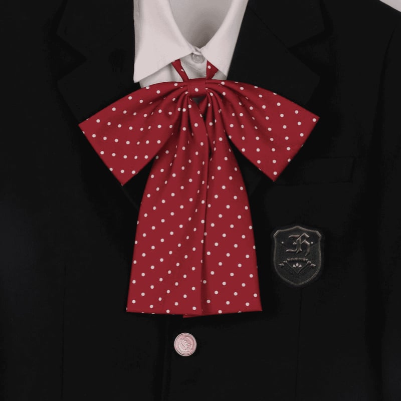 Leptir-mašna s točkicama, unisex japanskog stila ukras za ovratnik cvijet, 90% poliester