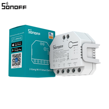 Sonoff DualR3 Yiweilian WiFi Έξυπνος Διακόπτης, διπλό ρελέ, 100–240V AC, 10A, απόσταση οπών εγκατάστασης 10 mm, φλογοαπωθητικό PC περίβλημα, χαλκού φύλλο