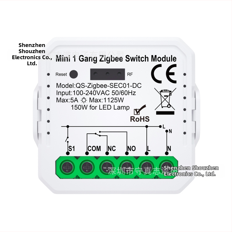 SZZM Zigbee inteligentný spínač so suchým kontaktom, 100-240V AC, 5A