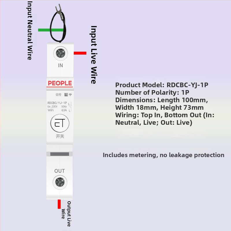 Inteligentný istič s WiFi, diaľkové ovládanie cez mobilný telefón a časovačom, 220V AC, 63A, nastaviteľný až 15000W