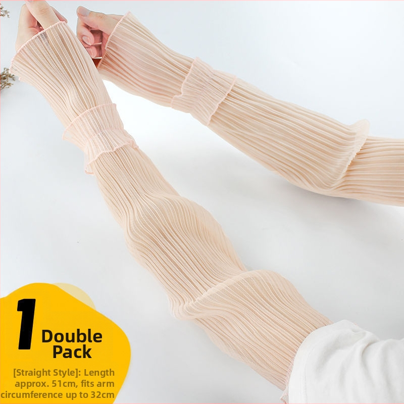 Rukáv s UV ochranou, sieťka z ľadového hodvábu a tenká čipka, polyester